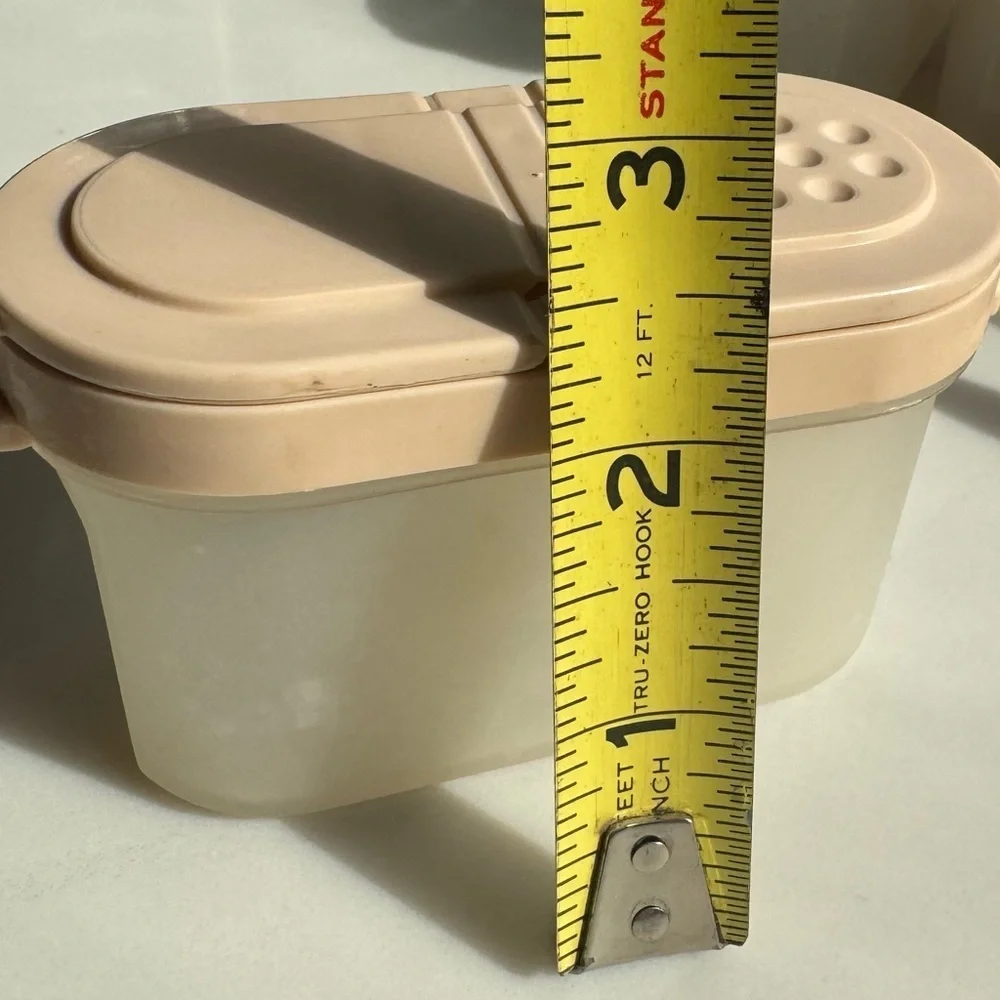 Tupperware 24pc Modular Mates Spice Containers Vintage 80’s Tan and Pink Lids